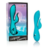 California Dreaming Santa Monica Starlet Teal Massager with 10 Vibration Functions and 3 Thumping Speeds, USB Rechargeable, Ergonomic G-Spot Design Vibrators - G Spot